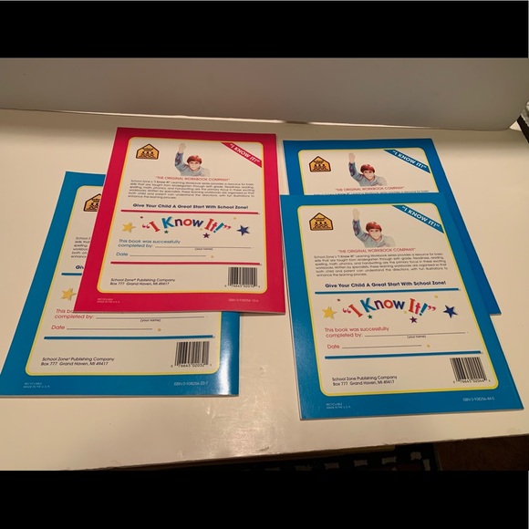 SCHOOL ZONE: SET OF 4 KID’S SCHOOL WORKBOOKS. - Picture 2 of 5